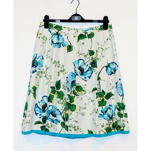 BR floral silk midi skirt